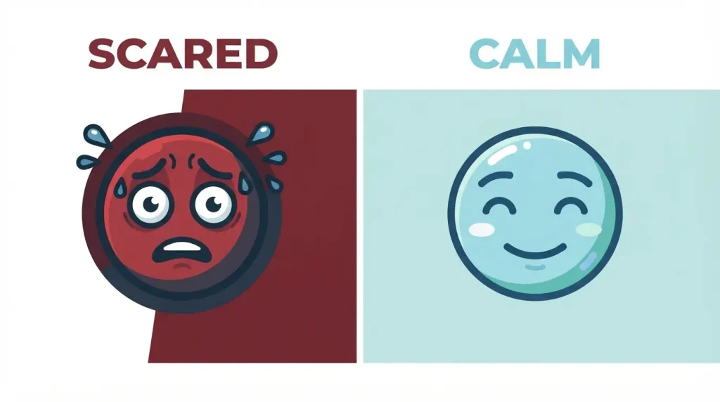 Synonyms and Antonyms for Scared
