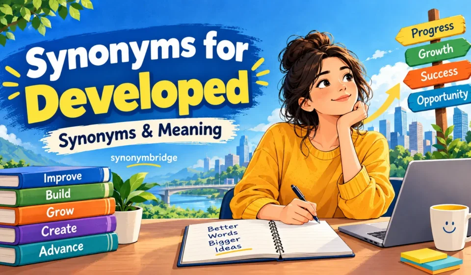 synonyms for developed